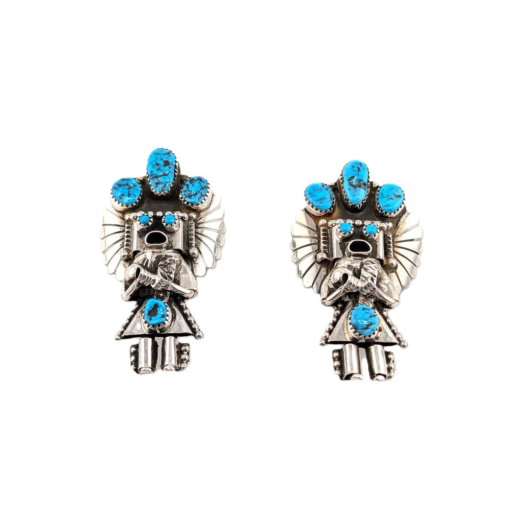Navajo Kachina Pendant Brooch Pin Signed Doris Smallcanyon Kingman Turquoise** - Picture 6 of 6